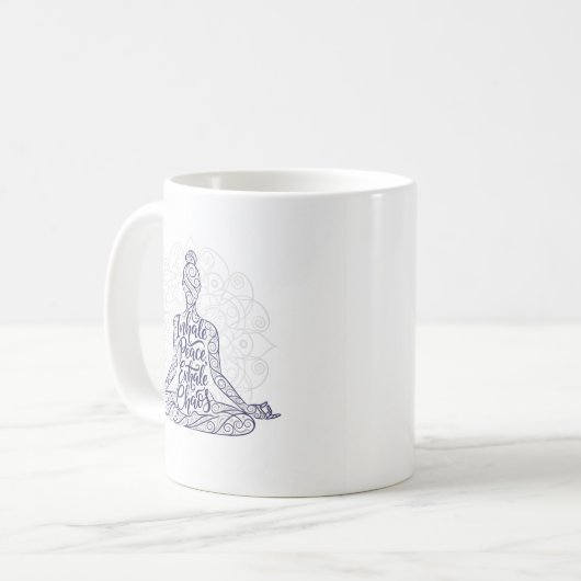 Inhalieren der Yoga-Tasse Kaffeetasse (Vorderseite Links)