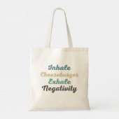 Inhalieren des Cheeseburger Exhale Negativity Shop Tragetasche (Rückseite)