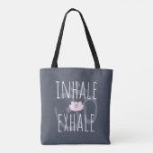 Inhalieren Exhale Om Pink Lotus Blume Tasche (Rückseite)