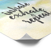 Inhalieren Sie einen Ausatmungsposter-Text auf bla Poster (Ecke)