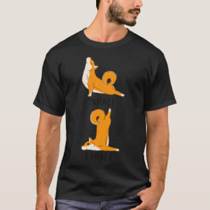 Inhalieren von Exhale Shiba Inu Yoga T-Shirt