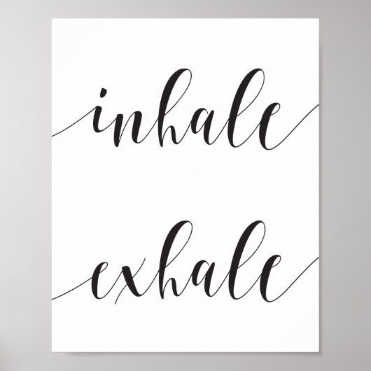 Inhalieren von Exhale Yoga Meditation Moderne Typo Poster (Vorne)