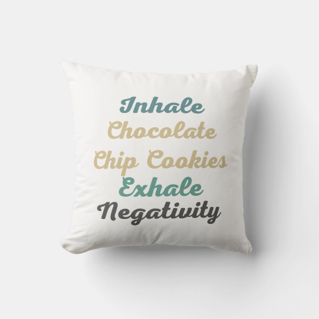 Inhalieren von Schokolade Chip Cookies Exhale Nega Kissen (Vorderseite)