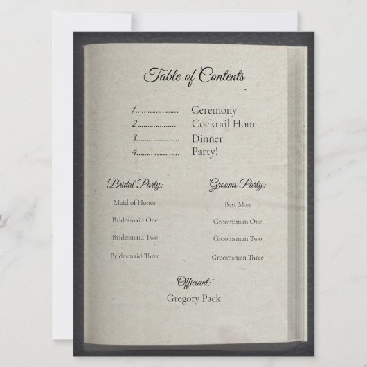 Inhalt des feierlichen Programms (Vorderseite)