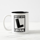 Inhaltsangabe liberal-lustig Demokrat Zweifarbige Tasse (Links)