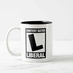 Inhaltsangabe liberal-lustig Demokrat Zweifarbige Tasse