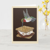 Inhaltskarte mit Kolibri und s mehr Karte (Gelbe Blume)