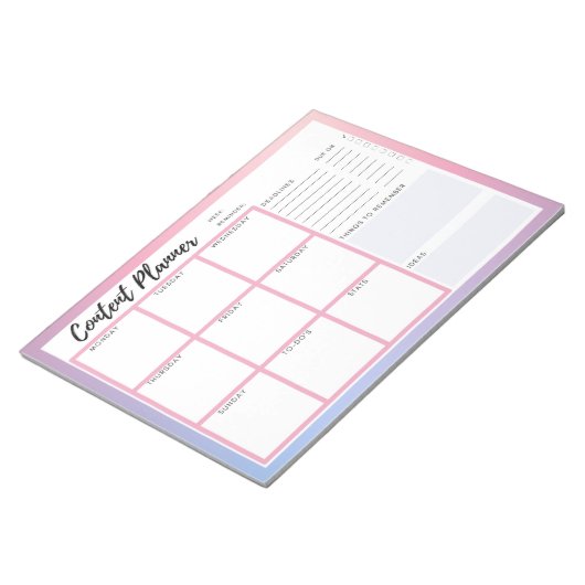 Inhaltsplaner Notizblock (angewinkelt)