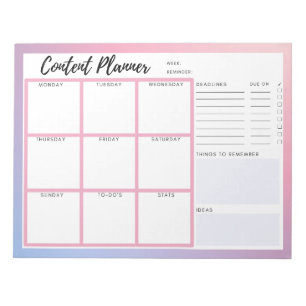 Inhaltsplaner Notizblock