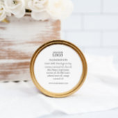 Inhaltsstoff-Etikett Runder Aufkleber