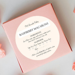 Inhaltsstoff und Allergen-Lebensmittelkennzeichnun Runder Aufkleber