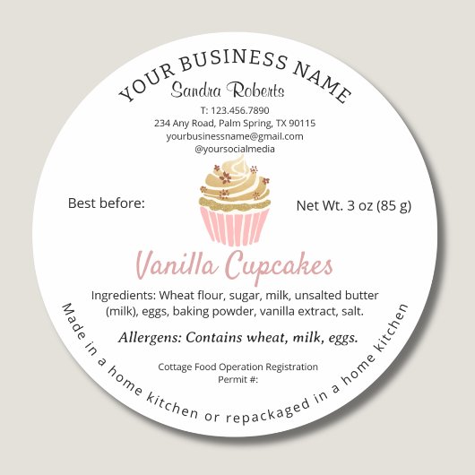 Inhaltsstoffe der kalifornischen Hütte Runder Aufkleber