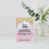 Inhaltsstoffe der Produktpalette Preisstützung Gol Visitenkarte (Stehend Vorderseite)