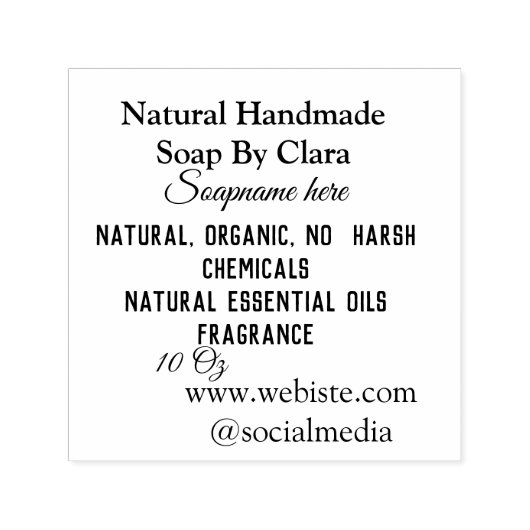 Inhaltsstoffe der Seifennahrung Gewicht der Websit Permastempel (Design)