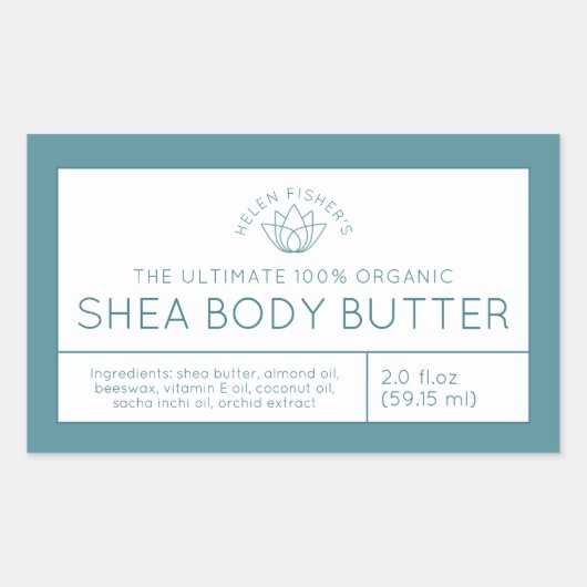 Inhaltsstoffe des Beauty-Produkts aquamarines Lotu Rechteckiger Aufkleber (Vorderseite)