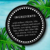 Inhaltsstoffe des Herzmusters Produktbeschriftung Runder Aufkleber