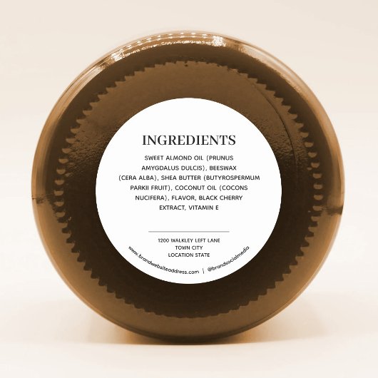 Inhaltsstoffe des Produkts Runder Aufkleber