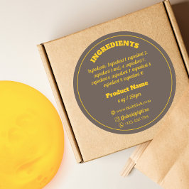 Inhaltsstoffe Etikett Runder Aufkleber