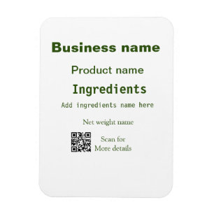 Inhaltsstoffe geben den Namen der Produkt-Gewichts Magnet