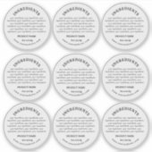 Inhaltsstoffe Produkt Vinyl-Transparentes Etikett (Vorderseite)