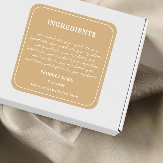 Inhaltsstoffe Produktkennzeichnung Quadratischer Aufkleber