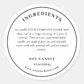 Inhaltsstoffe Produktkennzeichnung Runder Aufkleber (Vorderseite)