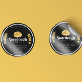 Inhaltsstoffe von Rohbrot Minimalistisch Runder Aufkleber