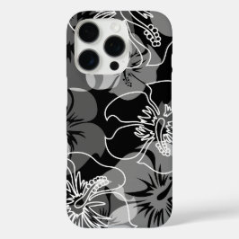 Iniki Point Hawaiian Hibiskus Floral Black iPhone 16 Pro Hülle