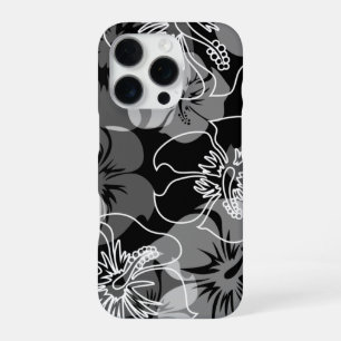 Iniki Point Hawaiian Hibiskus Floral Black iPhone 16 Pro Hülle