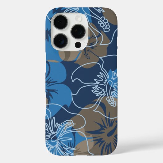 Iniki Point Hawaiian Hibiskus Floral Blue Case-Mate iPhone Hülle (Rückseite)