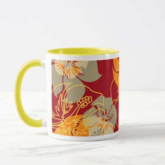 Iniki Punkt-hawaiische Hibiskus-Camouflage mit Tasse (Links)