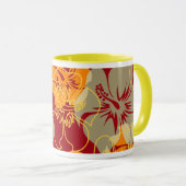 Iniki Punkt-hawaiische Hibiskus-Camouflage mit Tasse (VorderseiteRechts)