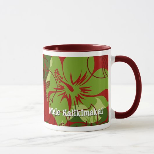 Iniki Punkt-hawaiisches Weihnachtsrot Tasse (Rechts)