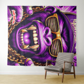 Inimical Mad Gorilla Wandteppich (Beispiel (Horizontal))