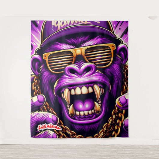 Inimical Mad Gorilla Wandteppich (Vorderseite)