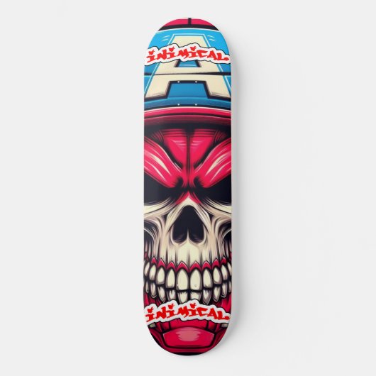 Inimical Red Skull Skateboard (Vorderseite)