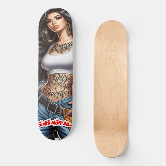 Inimical Rosa Skateboard (Vorderseite)