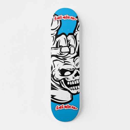 Inimical Skull Fingers Skateboard (Vorne)