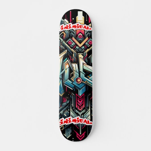 Inimical Wildstyle Graffiti Abstrakt Skateboard (Vorne)