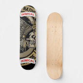 Inimikal True West Native American Headdress Skull Skateboard (Vorderseite)