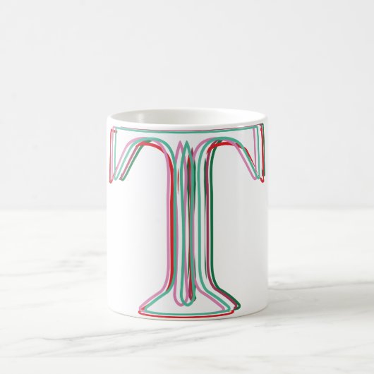Initial 3d-ähnliche T-Tasse Kaffeetasse (Mittel)