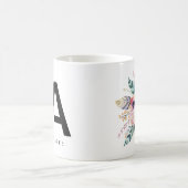 Initial "A" Alphabet Tasse Monogram Boho Wasserfar (Mittel)