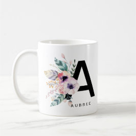 Initial "A" Alphabet Tasse Monogram Boho Wasserfar