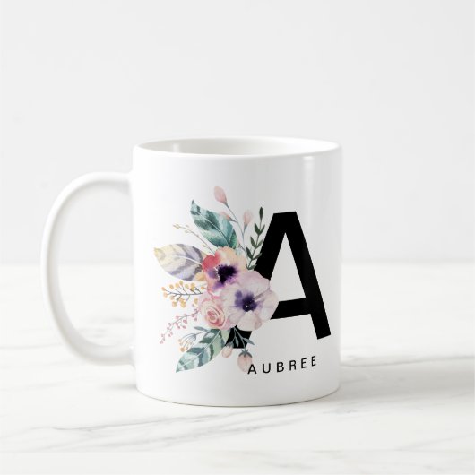 Initial "A" Alphabet Tasse Monogram Boho Wasserfar (Links)