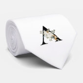 Initial A mit weißen Blume der Klasse Monogramm Krawatte (Gerollt)