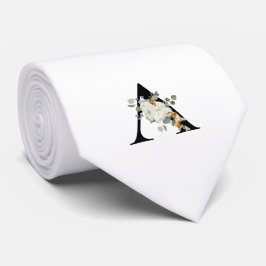 Initial A mit weißen Blume der Klasse Monogramm Krawatte