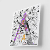 Initial A Quadratische Wanduhr (Winkel)