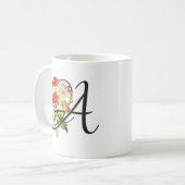 Initial A, Vintag Anemones Kaffeemaschine Tasse (Vorderseite Links)