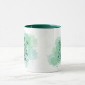 Initial A Watercolor Monogram Green Botanical Tasse (Zentrum)
