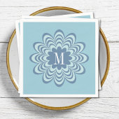 Initial abstrakt Blue Blume Custom Monogram Serviette